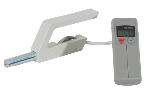 Medidor de estatica digital: con estuche, cable de tierra y asa