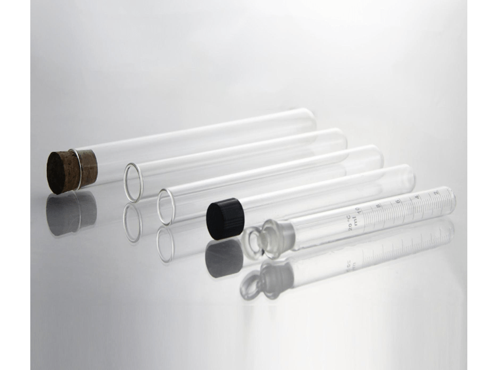 Tubo de ensayo con borde, vidrio boro 3.3, sin impresiones 12mmx100mm, Bell-TuboEBordV-12L100