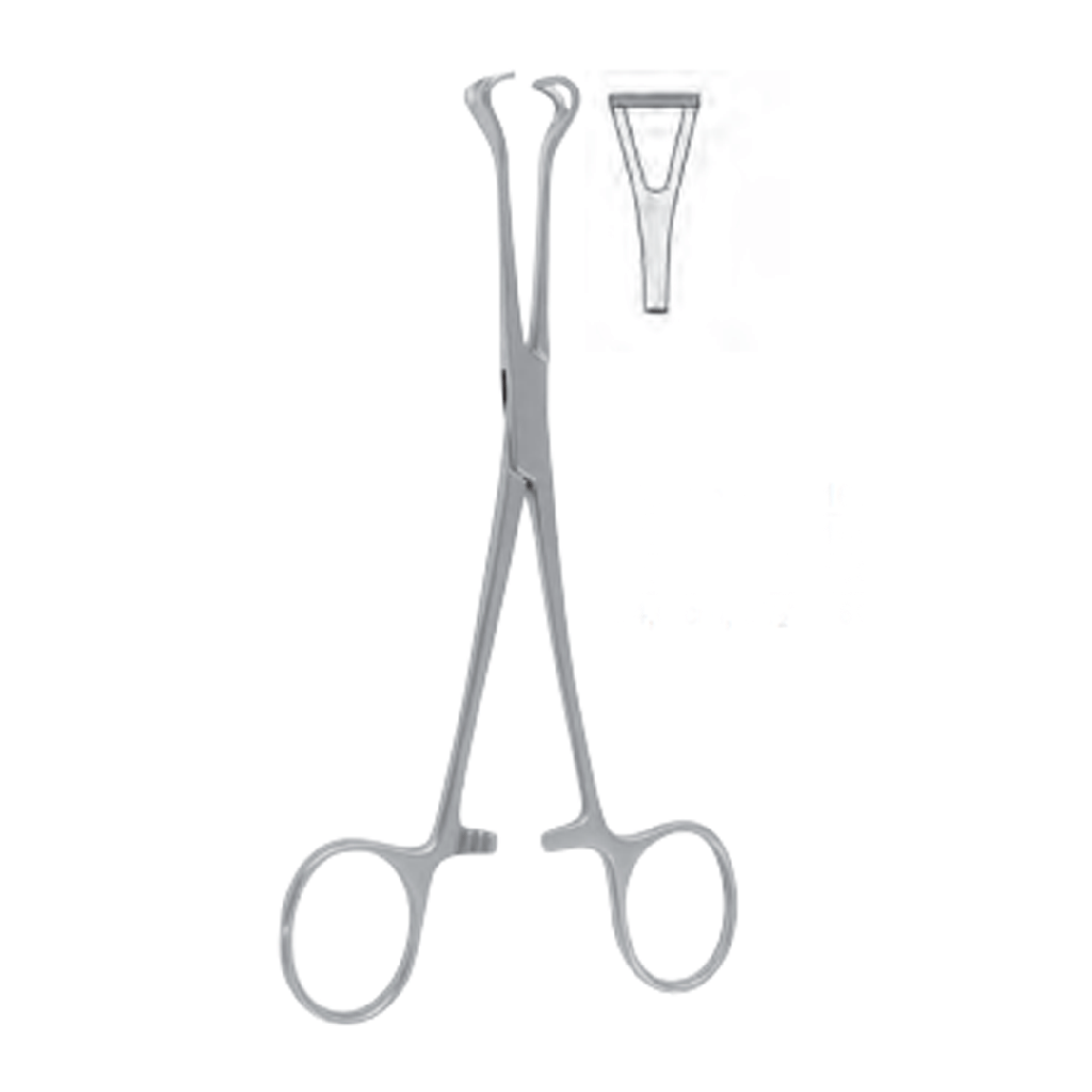 Pinza para panuelos de babcock de 6.5 ' acero inox 410 doble proteccion