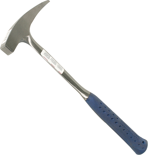 Rock pick, pointed tip, long handle