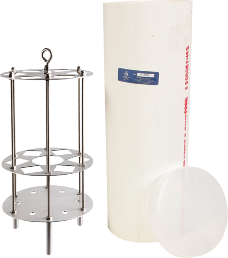 Conjunto de barra de mortero con contenedor, plastico y soporte, inoxidable, admite 6 barras (C227)