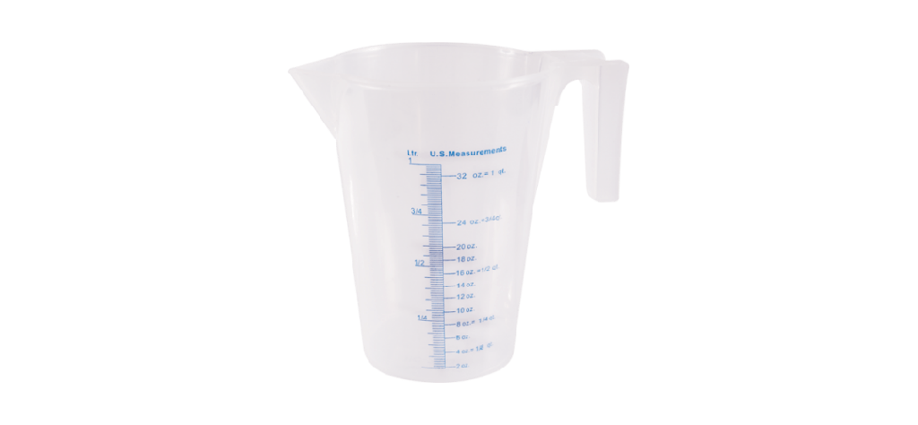 Embudo marsh, vaso de medicion, 1 litro plastico, transparente