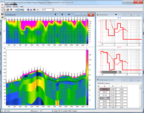 ZondIP1D interpretacion de datos de sondeos electricos verticales (VES) y polarizacion inducida (IP) en 1D