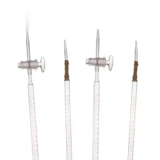 Bureta de vidrio de laboratorio