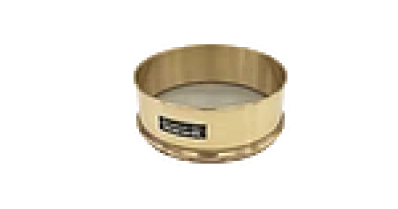 [filler_36873] Tamiz, 12'' de diametro, No.200 (75μ), 4'' de profundidad, marco de laton, malla inoxidable con tela de respaldo