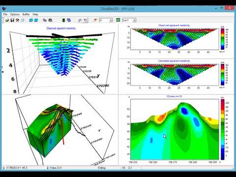 ZondRes3D electrotomografia 3D para resistividad e IP